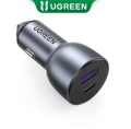 UGREEN USB C Car Charger 40W 36W PPS Aluminum Alloy iPhone Fast Car Charger Adapter PD&QC 3.0 Dual Port Blue LED Compatible with iPhone 16 15 Pro X SE, Galaxy S25 S24 Note20 iPad Pro. 