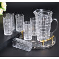 Jug and Glass Water Sets Crystal- DrinkwareGlass Set of 6- Pure Glass. 