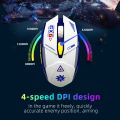 GX6 2.4ghz Rechargeable Wireless Gaming Mouse RGB Light Silent Click 6 Keys 3200 DPI Gaming Mouse PC Laptop Mice, Type-C Charging Cable, Long Lasting Battery Timing.. 