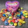 55pcs/set Wooden Toys Cartoon Fruit Animals Beads Stringing Threading Beads Game Education Toys For Children Kids Beads Toys. 