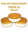 pack of 3 Empty Cosmetic Containers Cream Pot Jar Refillable plastic 18 gm. 