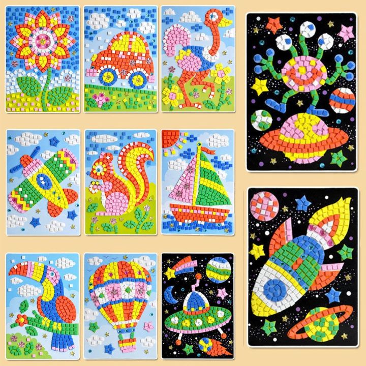 Kids Game Arts Craft DIY Kits drawing toys 3D Mosaics Puzzle EVA Foam ...