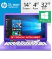Stream 14-ax002na - Intel® Celeron® N3060 - 4 GB DDR3L - 32 GB eMMC - 14  LED Display - Refurbished. 