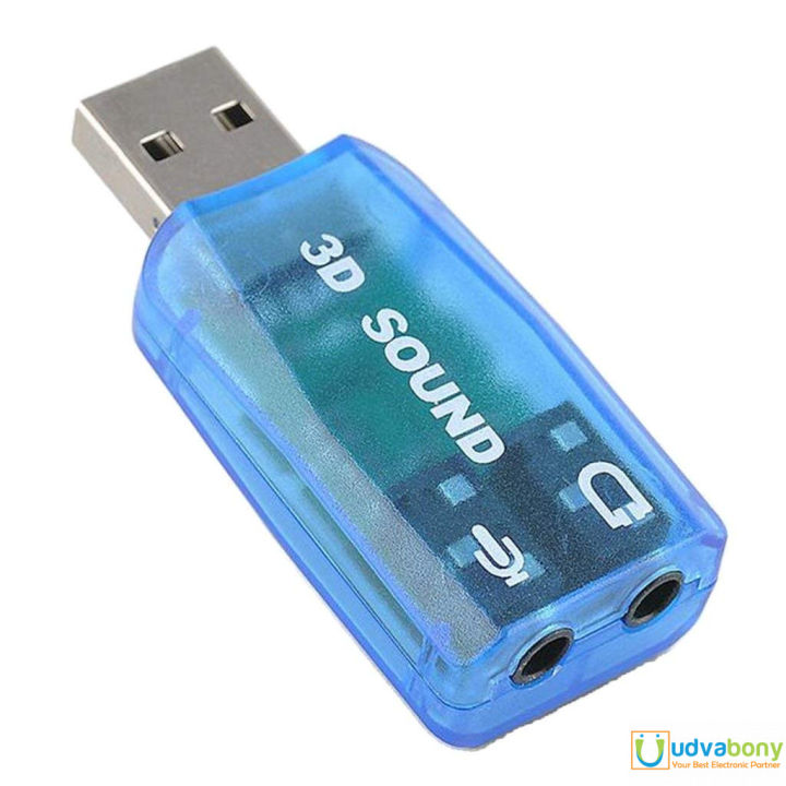 USB to 3D Audio USB External Sound Card Adapter 5.1 Channel Sound Professional Microphone 3.5mm connector