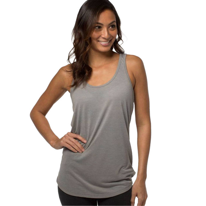 Spring Summer Heather Grey Tank Tops Women Sleeveless Round Neck Loose T Shirt Ladies Vest Singlets