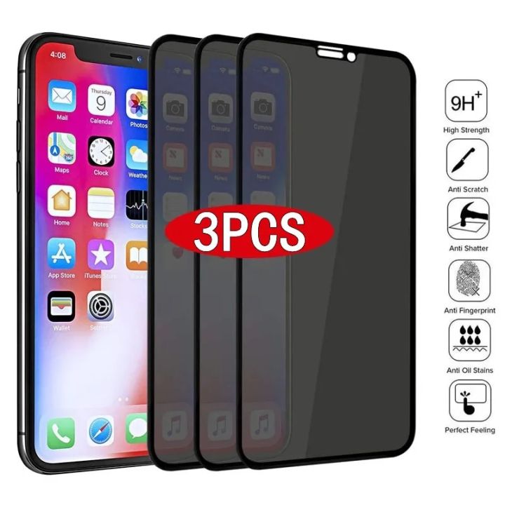 1-3Pcs Best Full Privacy Tempered Glass for IPhone12 14 7 8 X XS Max XR on IPhone 11 Pro Anti Spy Screen Protector 12 13 Pro Max