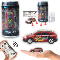 Mini Remote Control Soda Can Car 4 Channel With Front And Back Lights - 2.4GHz - Car Size Approx. 8cm - Red. 
