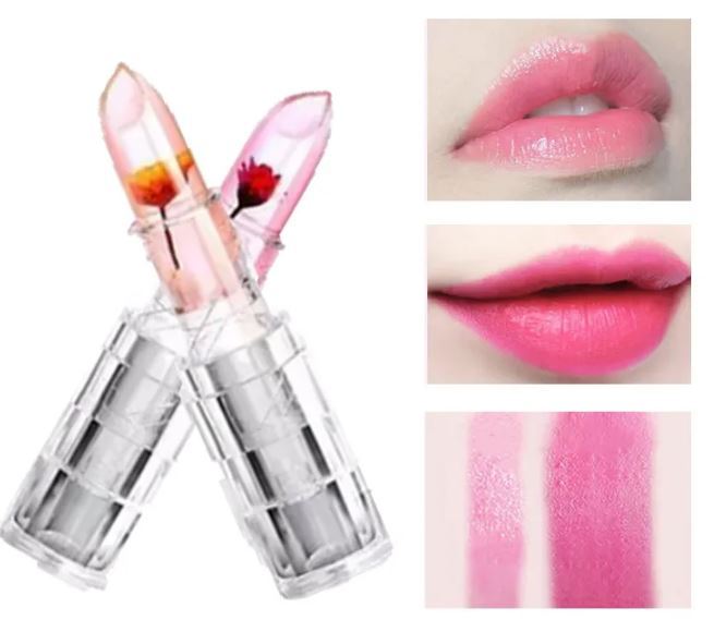 Transparent Color Changing Flower Jelly Lipstick Clear Crystal Jelly Lipstick