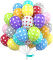 20 Red & White Polka Dots Balloons Pack For Birthday & Anniversary Decoration & Party Balloons Decoration. 