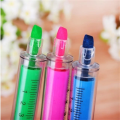 1pcs 2 in 1 Syringe Highlighter with Writing Pen Plastic School Office Nurse Doctor Student Novelty. 