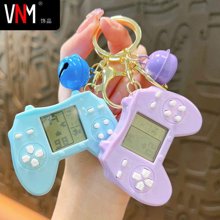 Creative handle game console keychain cute kids cute Tetris mini machine pendant gifts wholesale