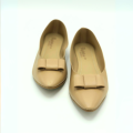 Ladies Black Pumps, Ultra-Light Faux Leather Flat Heel Slip-On with Bow-Tie Decoration, Comfortable and Trendy. 