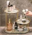 Iron Storage Rack Makeup Organizer Storage Holders round 3 Layer Shelf Decorative Tray Perfume Organizer for Bathroom Décor. 
