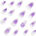 SUMMER Wear Nail Polish Piece 3D Butterfly Purple Smudges Manicure Fake Nails Nail Patch. 