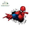 EARLFAMILY 13cm Spiderman Sticker Torn Metal Car Stickers Waterproof Car Bumper Window Marvel Decal Customize size picture. 
