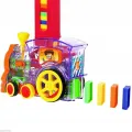 Dominoes Blocks Set, Auto Placement, Dominoes and Train Set, Educational Game for Children, Domino and Racing Toy Set. 