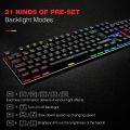 HAVIT Mechanical Gaming Keyboard 105 Keys UK Layout, Blue Switch Mechanical Wired PC Gaming Keyboard for Computer/Laptop and More, Black (HV-KB432L-LED UK). 