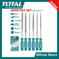 TOTAL 6pcs 140mm File Set with Two Color Handle THT91462. 