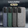LEEWINDA For Samsung Galaxy A73 5G Phone Case,Luxury Leather Skin Sensing Magnetic Car TPU Wrap Back Cover. 