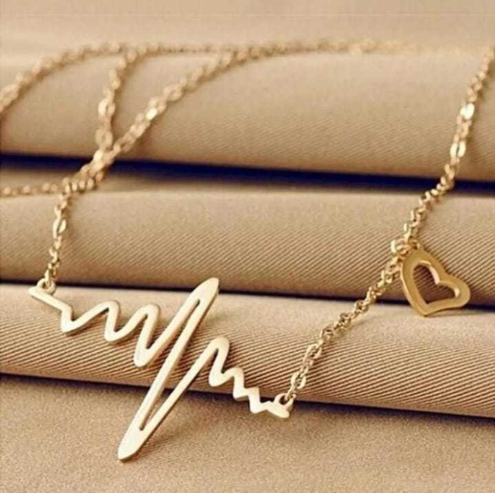 Golden%20Metal%20Ecg%20Heart%20Beat%20Wave%20Necklace%20Pendant%20For%20Women%20&%20Girls%20-%20Image%203