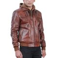 Original Leather Jacket Fashion Hooded Jacket. 