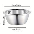 1pc, Stainless Steel Mixing Bowl, Fruits And Vegetables Washing Bowls, Salad Mixing Bowls, Kitchen Gadgets, Kitchen Accessories. 