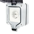 Waterproof Outdoor Socket Box 2 Hole Wall Electrical Housing Protection Cover Outdoor Power Supply Wall Power Socket Box - Black. 