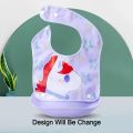 Pack Of 1 Silicone Waterproof Baby Bibs, with Bowl Pocket for Toddlers Cartoon Bib. 