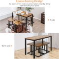 4 Piece Dining Table Set, Kitchen Table and Chairs for 4, Nesting Furniture Set w/Bench & 2 Stools, Space-Saving Table Set, Modern Desk Set for Dining Room Restaurant. 