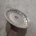 4 Pcs Large Round Plates Stainless Steel Traditional Design 10 inches. 