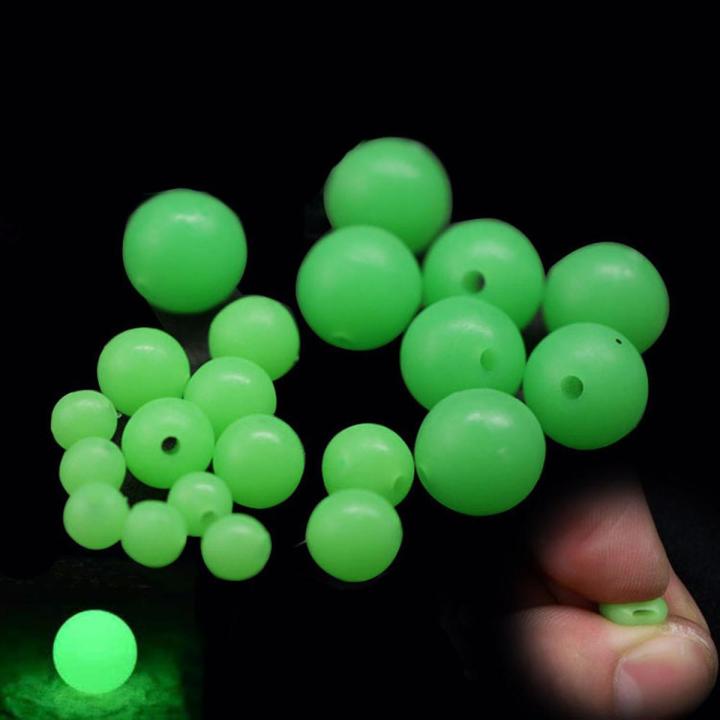 100Pcs/Bag Fishing Floats Beads Glowing Balls Buoy Luminous Light Night Sea Fishing Tackle Fishing Accessories Bulk Float for Night Fishing Diameter 3mm/4mm/5mm/6mm/8mm/10mm/12mm