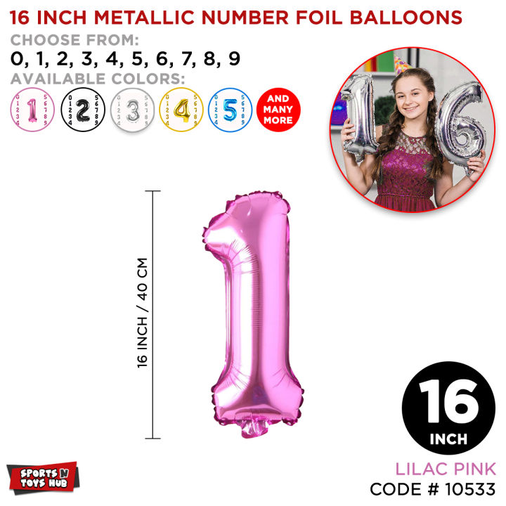 Number Foil Balloon 16" Inch Blue & Pink Color Choose 0 1 2 3 4 5 6 7 8 9 for Hanging Date Year Age Foil Baloon for Kids Birthday Decoration, Birthday Party Decor for Boy & Girl, Happy New Year, Birth Day, Customise No. Ballons 1st 2nd birthday theme