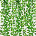 Best artificial leaves plants garland green leaf bail 7 ft approx. natural look for decoration/ Green leaf garland/Wedding decor/ Bedroom decor/ Birthday decor/ Garden party decor/ Fake hanging plants/ Foliage green leaves ribbon/Wall garden. 