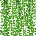 Best artificial leaves plants garland green leaf bail 7 ft approx. natural look for decoration/ Green leaf garland/Wedding decor/ Bedroom decor/ Birthday decor/ Garden party decor/ Fake hanging plants/ Foliage green leaves ribbon/Wall garden. 