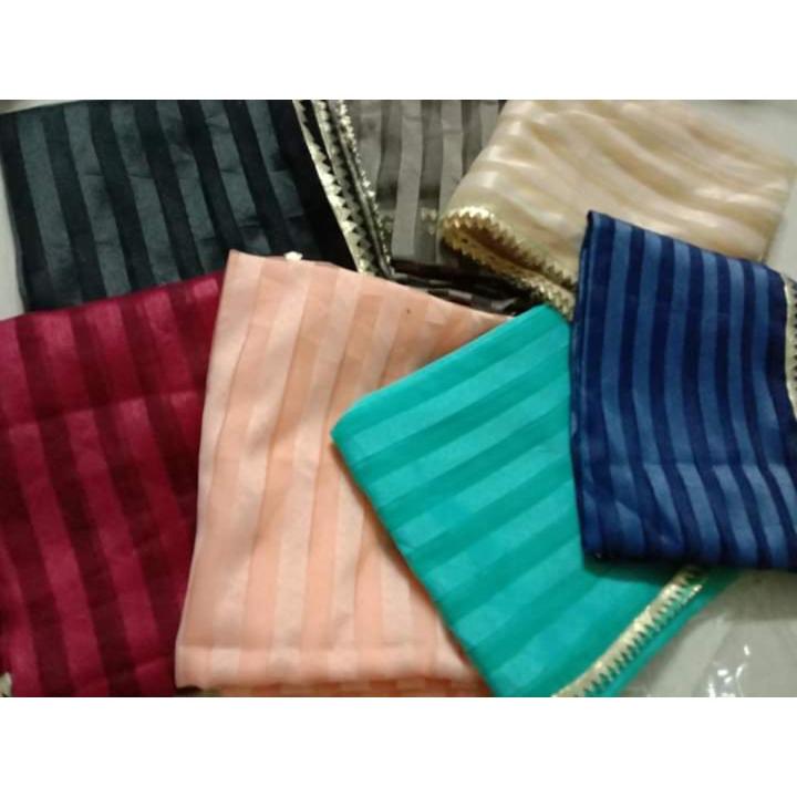 Organza double shade lining dupatta For Women Dyeable With Golden Lining And Border -  Net Dupatta for Girls / Ladies & Women - Chunri - Organza Dupatta in Black,  Red , White and More Different Colour - Stole - Scarf