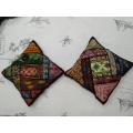Multicolor Handmade Cushion Covers Set For Sofa Pack of 2. 