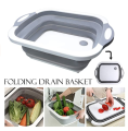 Foldable Washing Tub for Sink and kitchen Space Saving 3 in 1  Foldable Basket Chopping Board for Camping Picnic BBQ Parties  space saving folding pot. 