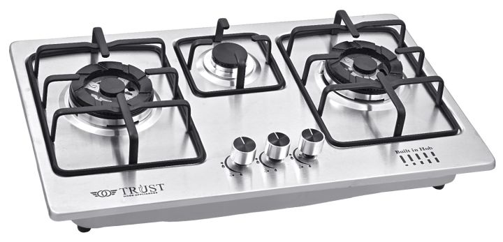 Trust Gas Automatic Hob - 3 Burner Model TH-505-S Steel Top