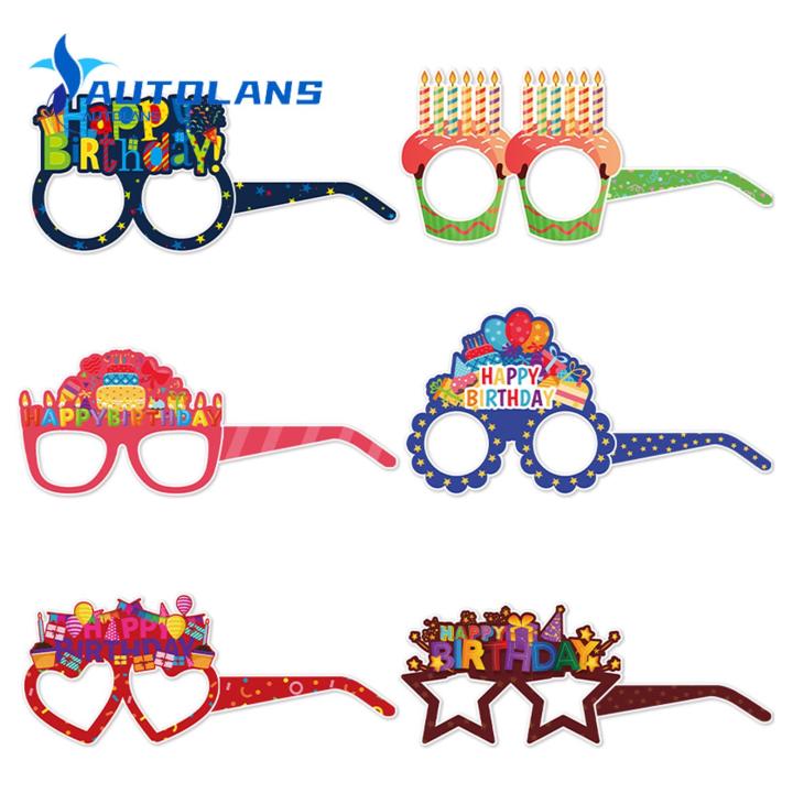 Birthday Party Glasses 6pcs Happy Birthday Glasses Frame for Kids Boys Girls Party Decoration Photo Prop Supplies