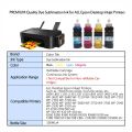 Sublimation Ink 4 Color for  All Epson Desktop Inkjet Printers. 