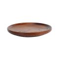 2X Tableware Household Smooth Wooden Bread Dish Tray Kitchen Utensils Seasoning Plate Round. 