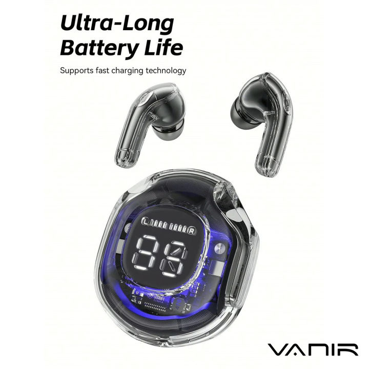 VANIR Wireless Bluetooth Earbuds, Dual Dynamic Drivers for Stunning Sound Quality, Bluetooth 5.0, IPX4 Waterproof, Low Latency for Gaming, Comfortable Fit & Noise Reduction for Clear Calls