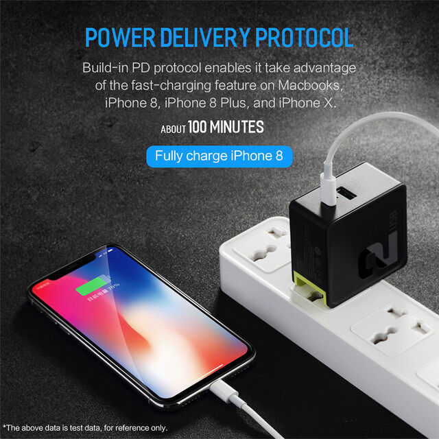 ROCK QC08 QC3.0 PD Fast Charging Travel Charger 36W 2 USB Ports With 2 Lightning Zoadiac Cables (Red+Light Pink)