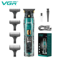 VGR V-961 Professional Rechargeable New Transparent Design with Digital Display Cordless Beard Hair Trimmer Outline Clippers T Blade Rechargeable Baldheaded 0 Gapped Hair Clipper for Men. 