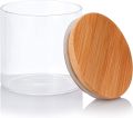 200ml Small Clear Glass Jar with Bamboo Silicone Sealed Lid (6 Pack) Nuts Spice or Kitchen Storage. 