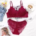 Women's Set Wire Free Push Up Lace Female Underwear Set Transparent Panties Seamless Female Underwear and Panty Set 8815. 