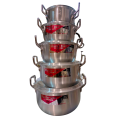 Cooking Pot set Made in Pakistan 5 Cooking Pots with different Sizes Width 8" 9" 10" 11" 12". 