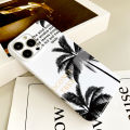 Jizetin for iPhone 12 Pro Back Cover Coconut Forest By The Sea Luxury Slim Hard Crashproof Mobile Phone Case For Boys Girls. 