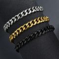 Black/Silver/Golden Cuban Link Chain Wrist / Hand Bracelet for Men / Boys - Mens Jewellery. 