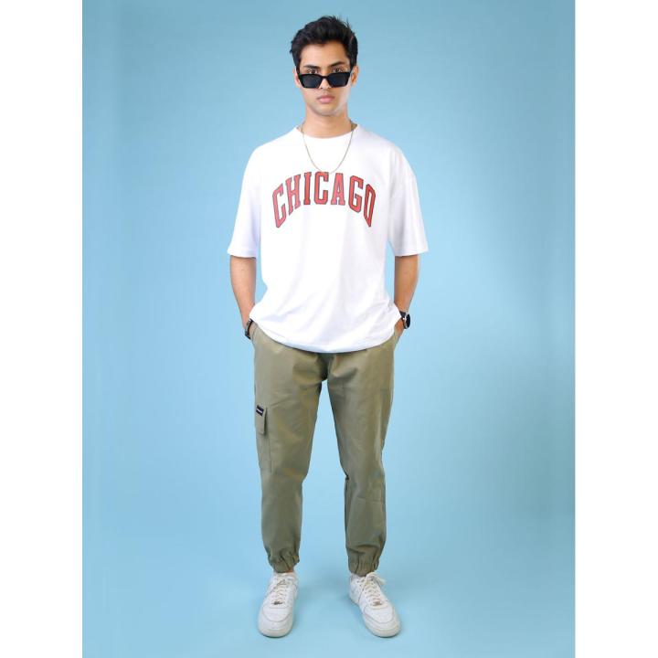 GROOVY Chicago Bulls Oversized T Shirt White For Men And Women
